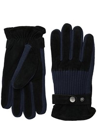 Original Penguin Ribbed Knit And Suede Leather Gloves