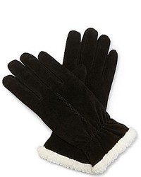 Isotoner Sherpa Fleece Lined Suede Gloves