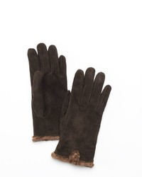 Isotoner Suede Microluxe Faux Fur Gloves