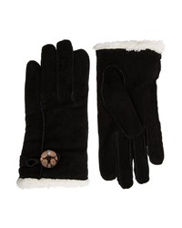 Totes Split Suede Gloves With Sherpa Trim