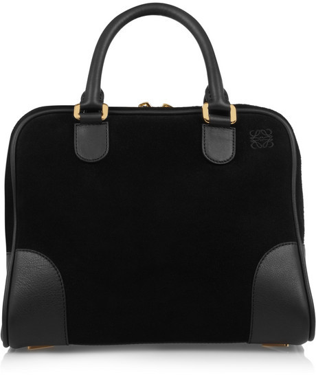 LOEWE Handbag a 28 Suede/leather Black Women Used –