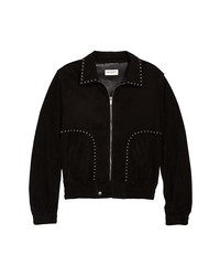 Saint Laurent Studded Leather Bomber Jacket