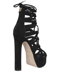 Windsor Smith 120mm Meteor Suede Cage Lace Up Sandals