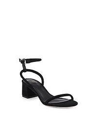 B Brian Atwood Suede Chunky Heel Sandals Black