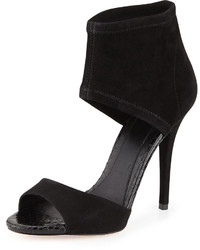 Brian Atwood B Correns Suede Ankle Band Sandal Black