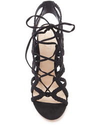 Forever 21 Braided Faux Suede Heels