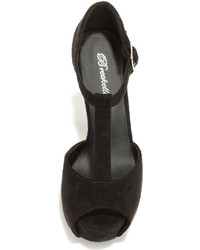 Brina 01w Tan T Strap Peep Toe Platform Heels
