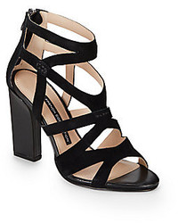 French Connection Suede Caged Sandals