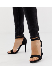 New Look Wide Fit Heeled Sandal In Black