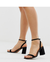 ASOS DESIGN Hong Kong Barely There Block Heeled Sandals In Black