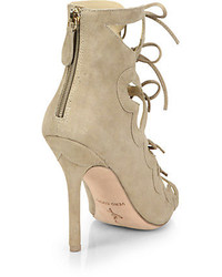 Isa Tapia Ghillie Heart Cutout Suede Lace Up Sandals