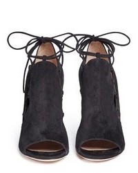 Gianvito Rossi Jennie Cutout Lace Up Suede Sandal Boots