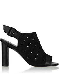 Robert Clergerie Lioro Perforated Suede And Leather Sandals