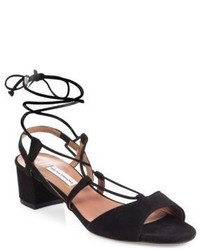 Tabitha Simmons Lori Lace Up Suede Block Heel Sandals