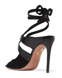 Aquazzura Mabel 105 Croc Effect Leather And Suede Sandals