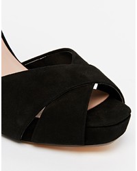 Dune Marleene Black Suede Platform Sandals