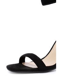 Meet Your Match Black Suede Ankle Strap Heels