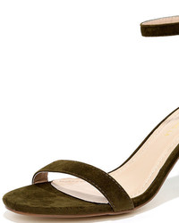 My Everything Olive Suede Ankle Strap Heels