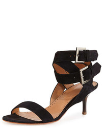 Alexa Wagner Nell Suede Ankle Wrap Sandal Black