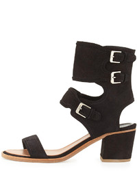 Laurence Dacade Suede Ankle Cuff Sandal Black