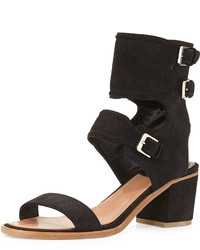 Laurence Dacade Suede Ankle Cuff Sandal Black