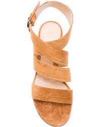 Gianvito Rossi Suede Chunky Heel Strap Sandals