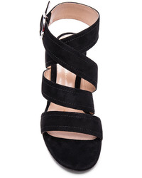 Gianvito Rossi Suede Chunky Heel Strap Sandals