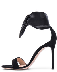 Gianvito Rossi Suede Leather Bow Sandals