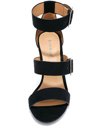 Bamboo To The Top Black Suede High Heel Sandals