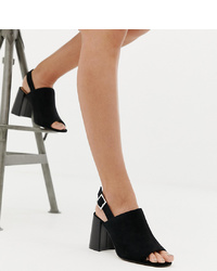 ASOS DESIGN Wide Fit Wrap Minimal Slingback Block Heeled Sandals