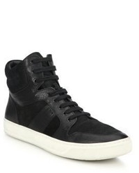 Vince Adam Leather Suede High Top Sneakers