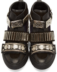 Toga Pulla Black Accent Hardware High Top Sneakers