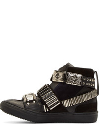 Toga Pulla Black Accent Hardware High Top Sneakers