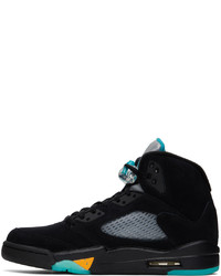 NIKE JORDAN Black Air Jordan 5 Retro Aqua Sneakers