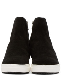 Attachment Black Suede Zipper High Top Sneakers