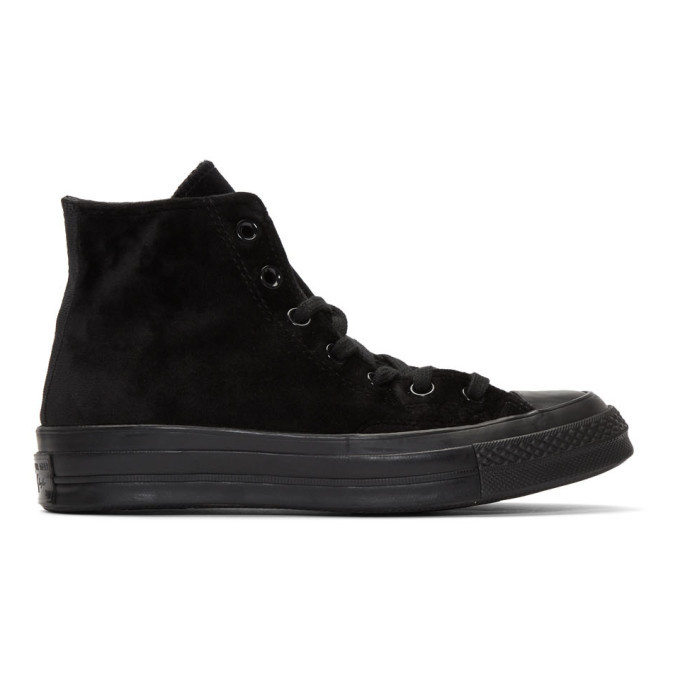 Converse Black Velvet Chuck 70 Hi Sneakers, $68 | SSENSE | Lookastic