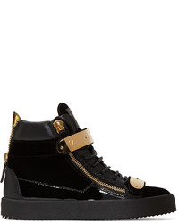 Giuseppe Zanotti Black Velvet London High Top Sneakers