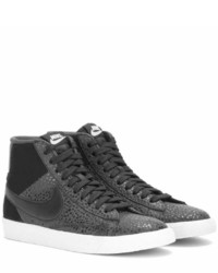 Nike Blazer Mid Premium Suede And Embossed Leather High Top Sneakers