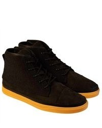 Clae Cl Chambers Black Nubuck Wool High Top Sneakers