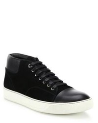 Lanvin Classic Leather Suede High Top Sneakers