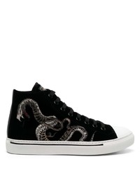 Roberto Cavalli Embroidered Motif Suede Sneakers