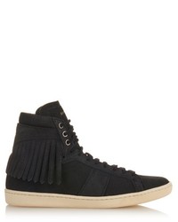 Saint Laurent Fringed High Top Suede Trainers