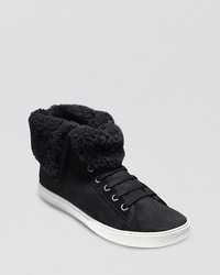 Cole Haan High Top Sneakers Raven Shearling