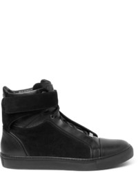 Brioni James Suede And Leather High Top Sneakers