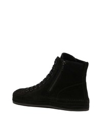 Ann Demeulemeester Raven Panelled Suede Sneakers