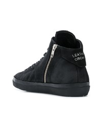 Leather Crown Smooth Lace Up Sneakers