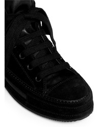 Ann Demeulemeester Suede Mix Leather High Top Sneakers