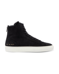 Common Projects Tournat Shearling Lined Suede High Top Sneakers