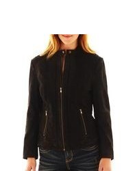 Excelled Leather Suede Zip Front Jacket