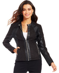 Style&co. Faux Leather Faux Suede Moto Jacket